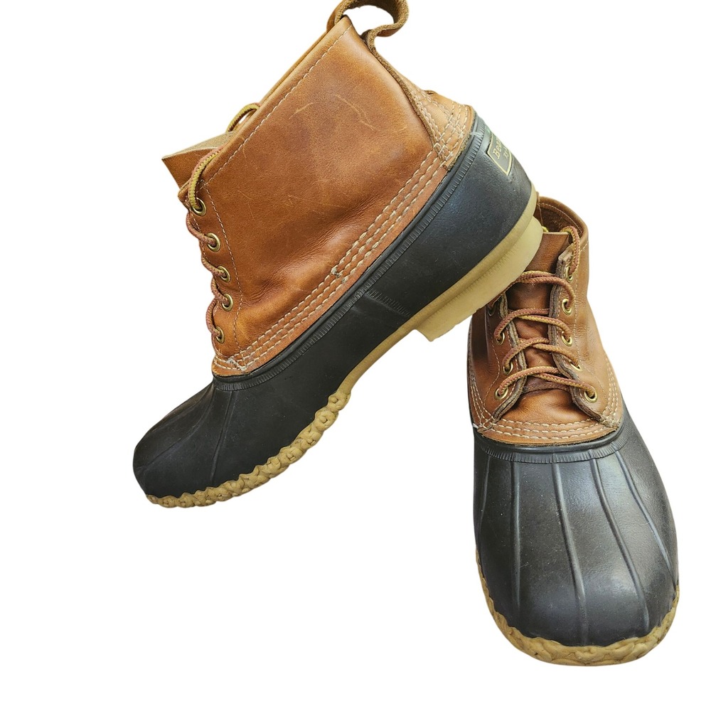 LL Bean Bean Boots 6 Inch‎ Duck Boots Brown Tan Leather Waterproof M 11 Classic
